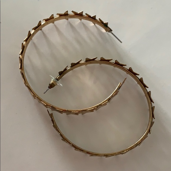 Gold Star Hoops 💫 - Picture 3 of 3